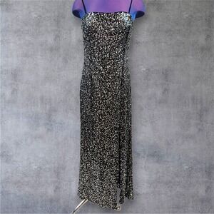 Hailey Logan by Adrianna Papell Black Sequin Strapless Cutout Evening Gown 11/12